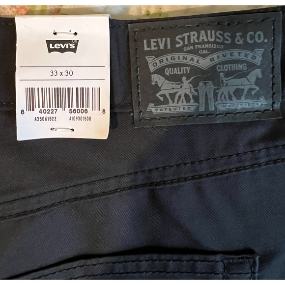Levis Womens Casual Pants Size 33 Black Twill Pockets High Rise Mom Straight NWT - Picture 6 of 8